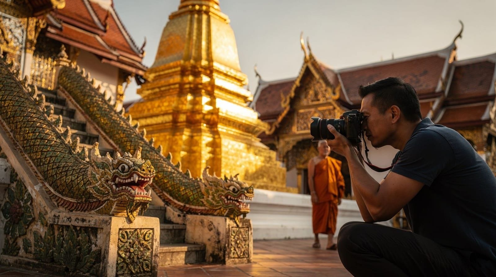 Golden hour temple photography in Chiang Mai: timing and light — When and where to shoot Chiang Mai's temples for the best light, from Doi Suthep