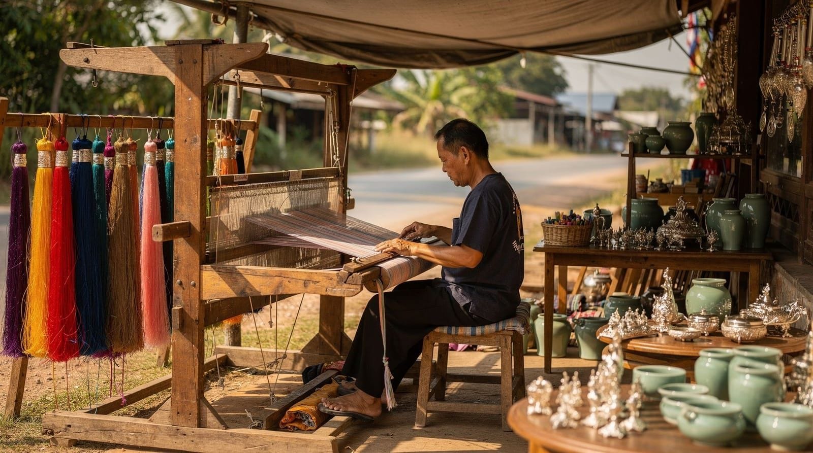 San Kamphaeng crafts road: a route guide to silk, celadon and silver — How to actually route a visit along the San Kamphaeng crafts road: which silk, c
