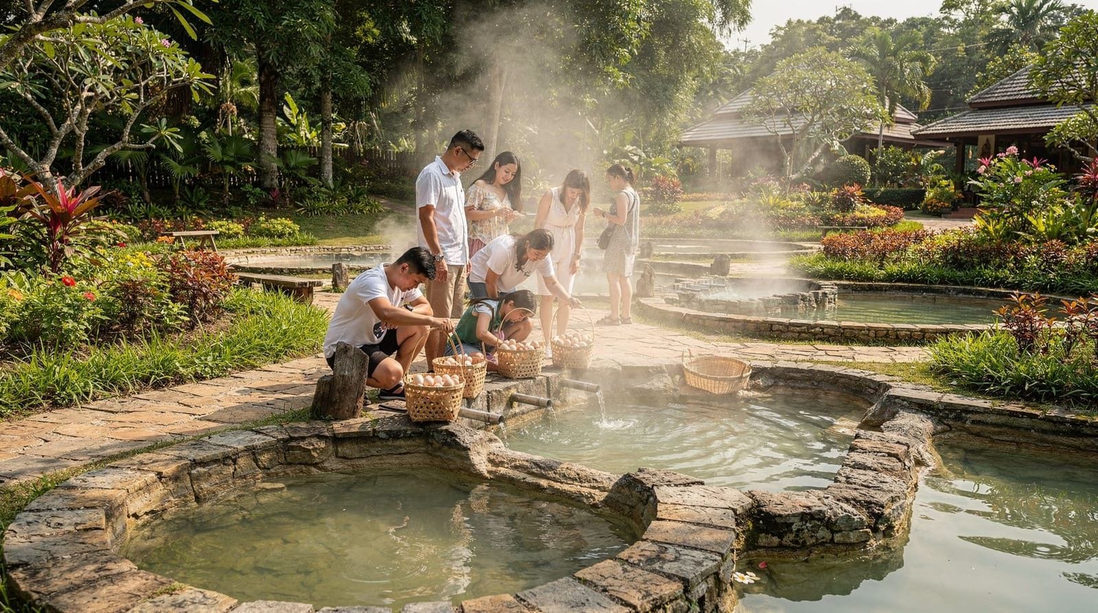 San Kamphaeng hot springs: geothermal pools, egg boiling, and visiting logistics — How to visit San Kamphaeng's geothermal hot springs from Chiang Mai: entrance fe